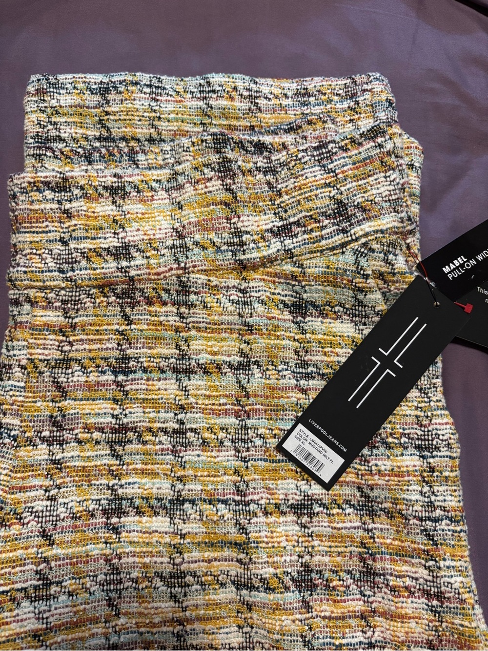 Liverpool Cropped Wide-Leg Pull-On Pants in Multi Tweed - Picture 6 of 6
